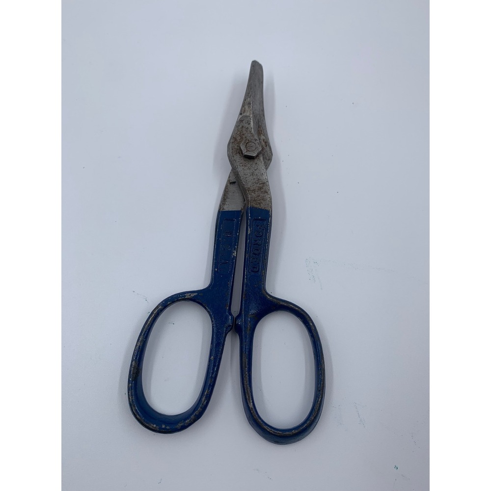 Blue Bird Tin Snips Metal Shears 7 Inch Blue Fair Vintage USA Forged 7
